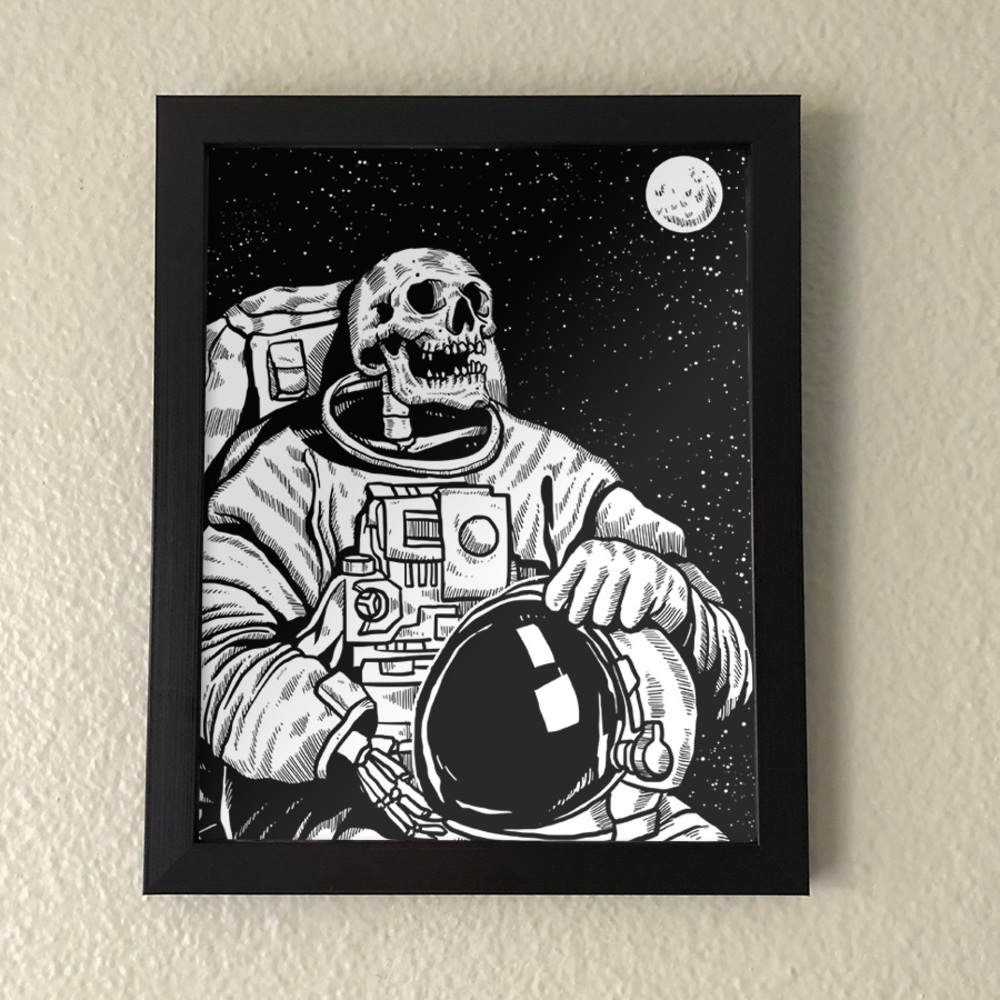 Astronaut Skeleton Wall Art